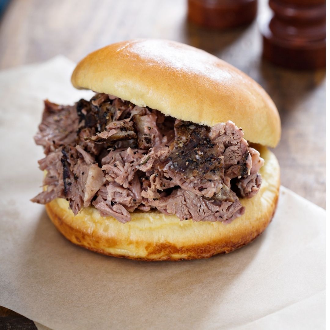 Chopped Beef Brisket Sandwich
